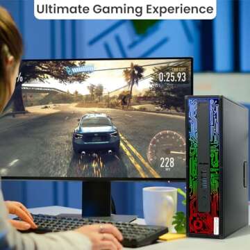 HP G2 RGB Gaming Desktop PC with Dual Monitors