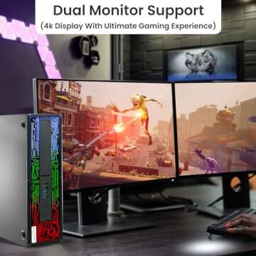 HP G2 RGB Gaming Desktop PC with Dual Monitors