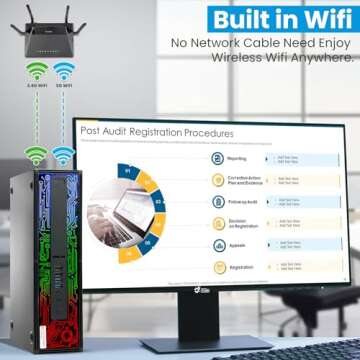 HP G2 RGB Gaming Desktop PC with Dual Monitors