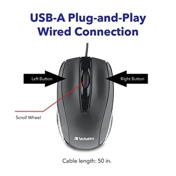 Verbatim Wired USB Computer Mouse for All Users