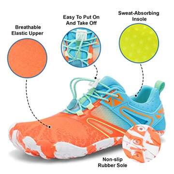 XIHALOOK Womens Barefoot Athletic Aqua Water Sports Hiking Shoes with Wide Toe Trail Running Shoes O...