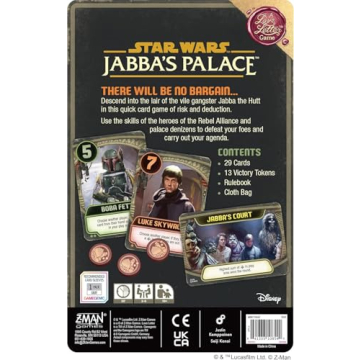 Z-Man Games Jabba's Palace A Love Letter Game - Rebel Bravery and Vile Deceit! Strategy Game for Kids and Adults Set in The Star Wars Universe, Ages 10+, 2-6 Players, 20 Minute Playtime, Made