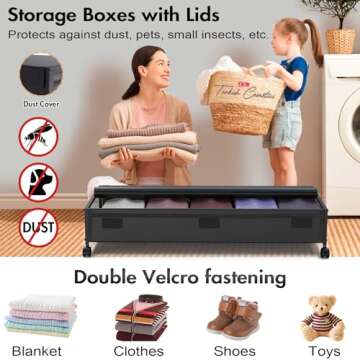 MixcMax Underbed Storage Containers - Large Capacity & Wheels