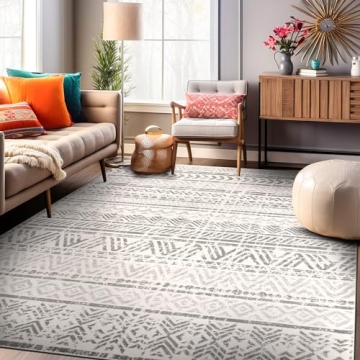 Rugshop Geometric Boho Area Rug 5' x 7' - Stylish & Durable