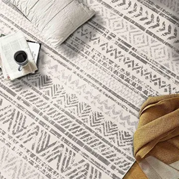 Rugshop Geometric Boho Area Rug 5' x 7' - Stylish & Durable