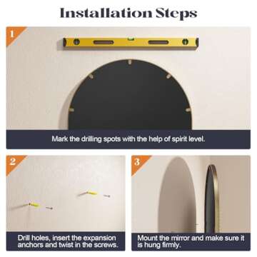 Brauthon Beaded Arched Mirror for Wall, 24"x36" Gold Arch Bathroom Vanity Mirror, Retro Brass Metal Frame Decorative Mirror for Bedroom Dressing Room Entryway Fireplace