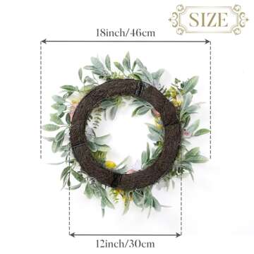 Valery Madelyn Easter Egg Wreath with Lights 18" Decoration