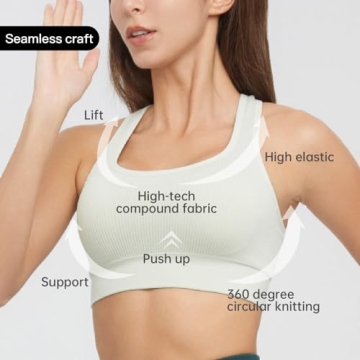 AMRIY Medium Support Women's Sports Bra Seamless Padded