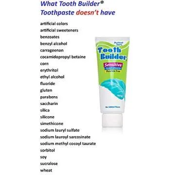 Squigle Tooth Builder SLS Free Toothpaste (Stops Tooth Sensitivity) Prevents Canker Sores, Cavities, Perioral Dermatitis, Bad Breath, Chapped Lips - 2 Pack