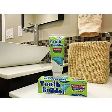 Squigle Tooth Builder SLS Free Toothpaste (Stops Tooth Sensitivity) Prevents Canker Sores, Cavities, Perioral Dermatitis, Bad Breath, Chapped Lips - 2 Pack