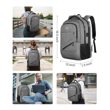 MATEIN Travel Laptop Backpack with USB Port and Trolley Sleeve