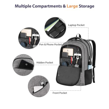MATEIN Travel Laptop Backpack with USB Port and Trolley Sleeve