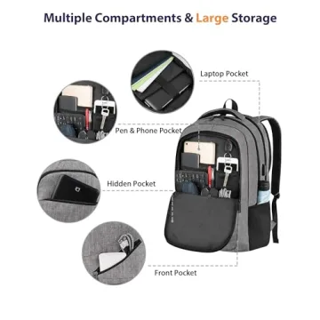 MATEIN Travel Laptop Backpack with USB Port and Trolley Sleeve