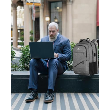MATEIN Travel Laptop Backpack with USB Port and Trolley Sleeve