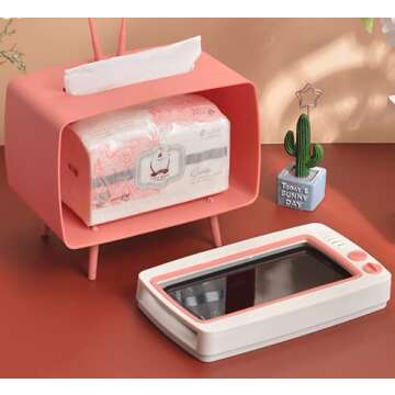 TV Tissue Box Multi Functional Mobile Phone Shelf Desktop Decoration Tissue Holder Kitchen Phone Holder