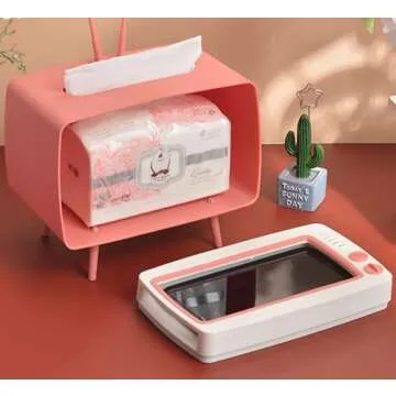 TV Tissue Box Multi Functional Mobile Phone Shelf Desktop Decoration Tissue Holder Kitchen Phone Holder