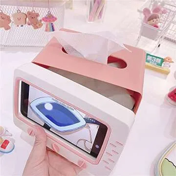 TV Tissue Box Multi Functional Mobile Phone Shelf Desktop Decoration Tissue Holder Kitchen Phone Holder