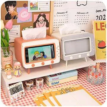 TV Tissue Box Multi Functional Mobile Phone Shelf Desktop Decoration Tissue Holder Kitchen Phone Holder