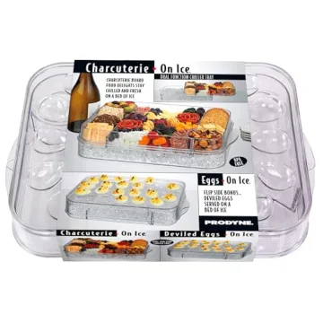 Prodyne On Ice Charcuterie & Deviled Eggs Platter Set