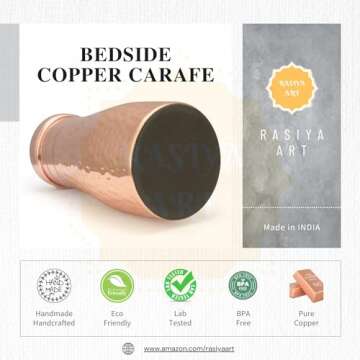 Pure Copper Water Bottle for Healing & Hydration