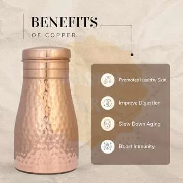 Pure Copper Water Bottle for Healing & Hydration