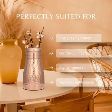 Pure Copper Water Bottle for Healing & Hydration