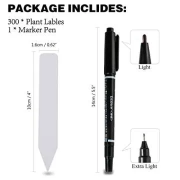 Plant Labels 4 Inch 300Pcs Plastic Plant Name Tags for Seedlings Garden Labels Markers Nursery Plant...