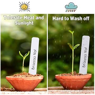 Plant Labels 4 Inch 300Pcs Plastic Plant Name Tags for Seedlings Garden Labels Markers Nursery Plant Tags Seed Labels Plant Label Stakes with Permanet Marking Pen Plant Markers for Outdoor Garden