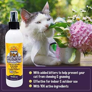 Bodhi Dog 3-in-1 Cat & Kitten Training Aid - Cat Deterrent Spray for Indoor and Outdoor Use - Protect Furniture, Rugs and Plants - Establish Boundaries & Keep Felines Off - Made in USA (8 Fl Oz)