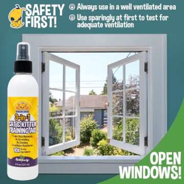 Bodhi Dog 3-in-1 Cat & Kitten Training Aid - Cat Deterrent Spray for Indoor and Outdoor Use - Protect Furniture, Rugs and Plants - Establish Boundaries & Keep Felines Off - Made in USA (8 Fl Oz)