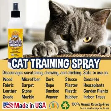 Bodhi Dog 3-in-1 Cat & Kitten Training Aid - Cat Deterrent Spray for Indoor and Outdoor Use - Protect Furniture, Rugs and Plants - Establish Boundaries & Keep Felines Off - Made in USA (8 Fl Oz)