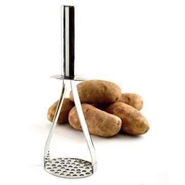 NORPRO Krona Stainless Steel Potato Masher with Guard for Effortless Cooking