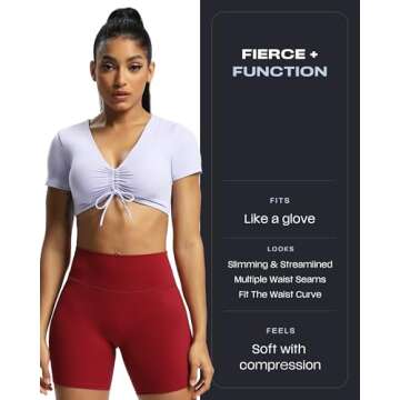 Aoxjox Trinity Biker Shorts for Women - High Waisted Soft Fitness