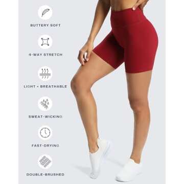 Aoxjox Trinity Biker Shorts for Women - High Waisted Soft Fitness