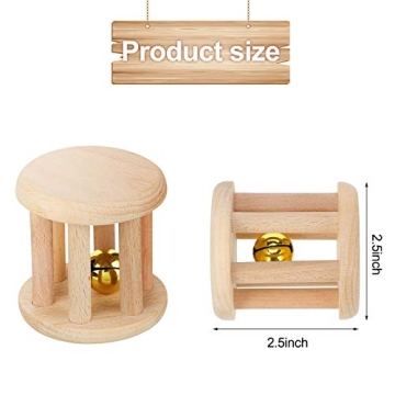 Montessori Wooden Rattle Interlocking Discs Baby Teether Toy