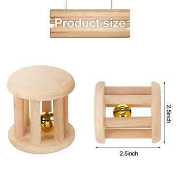 Montessori Wooden Rattle Interlocking Discs Baby Teether Toy