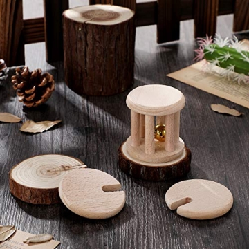 Montessori Wooden Rattle Interlocking Discs Baby Teether Toy