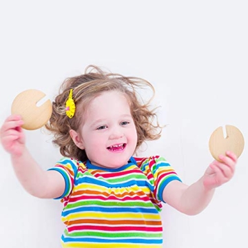 Montessori Wooden Rattle Interlocking Discs Baby Teether Toy