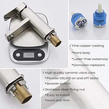 VOTON Brushed Nickel Single Hole Bathroom Faucet