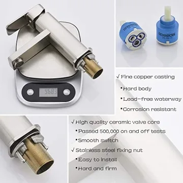 VOTON Brushed Nickel Single Hole Bathroom Faucet