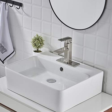 VOTON Brushed Nickel Single Hole Bathroom Faucet