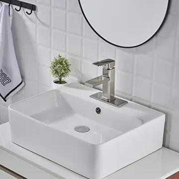 VOTON Brushed Nickel Single Hole Bathroom Faucet