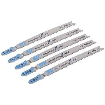 Bosch T123X 5 Pieces 4 in. 10-24P TPI Progressor for Metal T-Shank Jig Saw Blades
