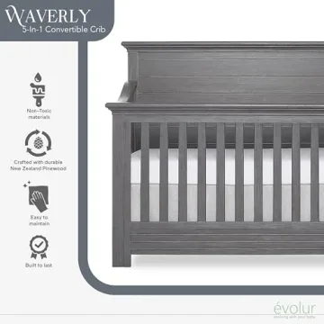 Evolur Waverly 5-in-1 Crib in Rustic Grey for Modern Nurseries