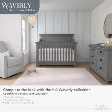 Evolur Waverly 5-in-1 Crib in Rustic Grey for Modern Nurseries