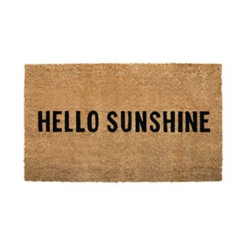 NIKKY HOME Coir Doormat Non Slip Hello Sunshine - 17" x 30"