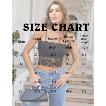 Avidlove Plus Size Lingerie Floral Lace Bustier Backless Crop Top (Black XX-Large)