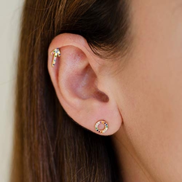 Beautiful Rainbow Open Circle Stud Earrings for Every Woman