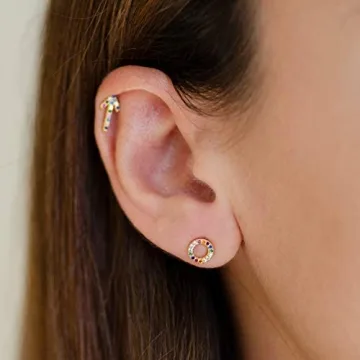 Beautiful Rainbow Open Circle Stud Earrings for Every Woman