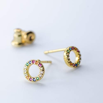Beautiful Rainbow Open Circle Stud Earrings for Every Woman